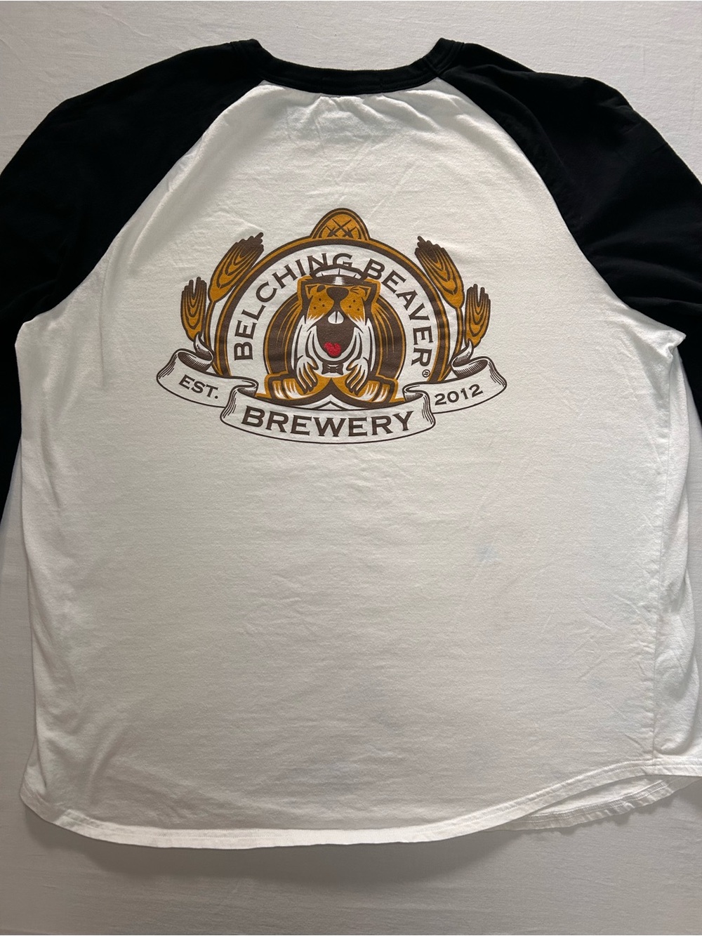 Craft Brewery Raglan Tee Bundle XL Fisher Beer Belching Beaver 3/4 Sleeve - Picture 13 of 14